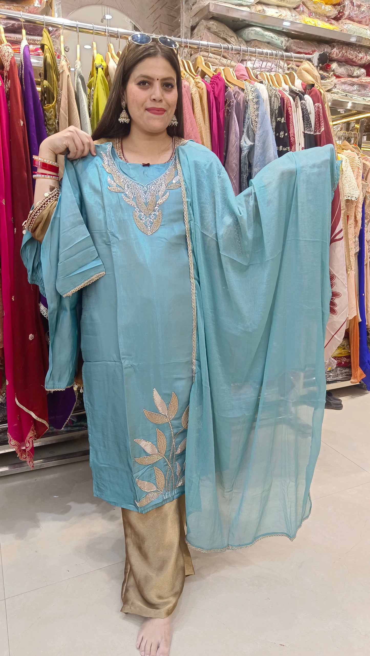 PREMIUM HANDWORK NECK DESIGN BEAUTIFUL SUIT