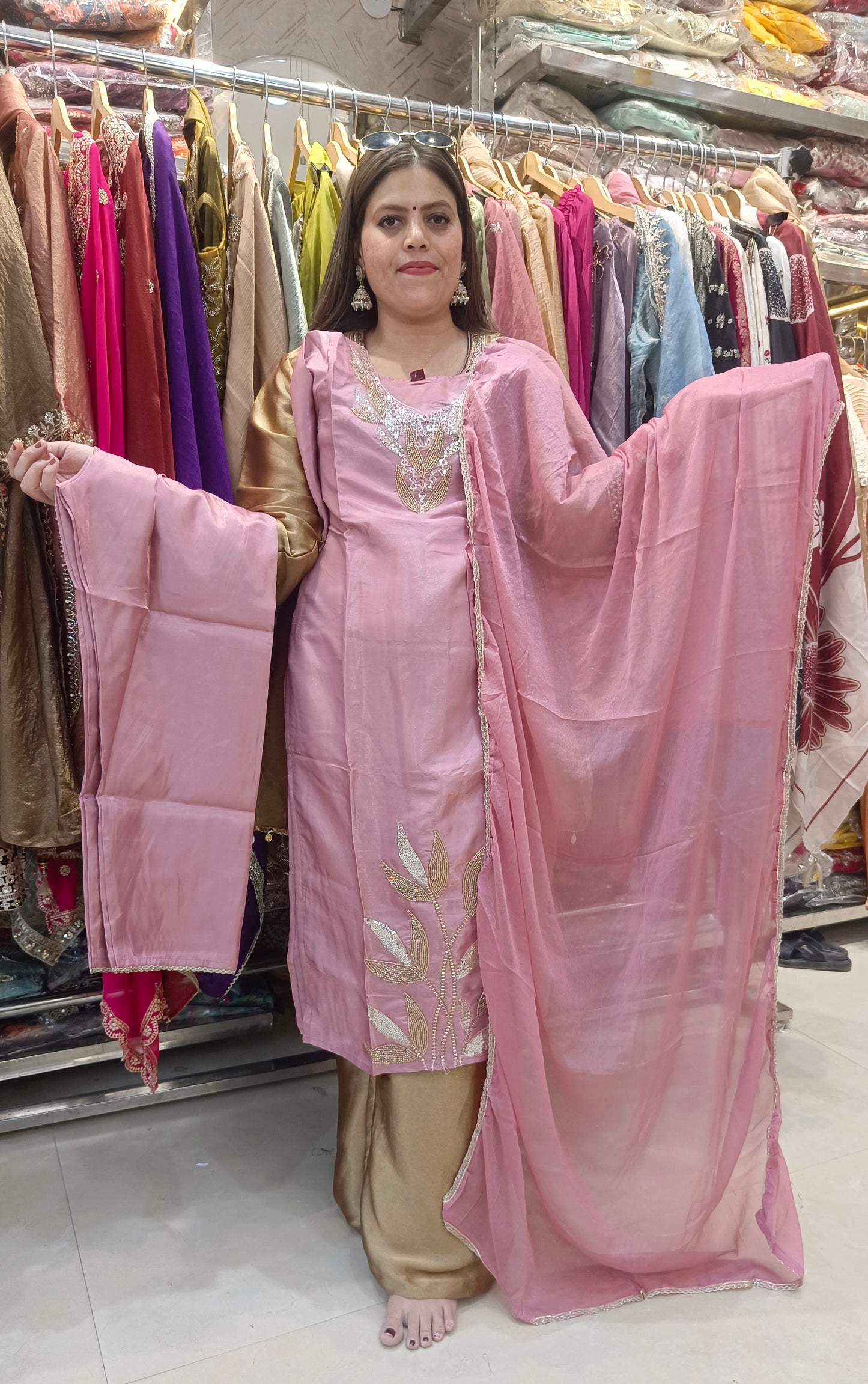 PREMIUM HANDWORK NECK DESIGN BEAUTIFUL SUIT