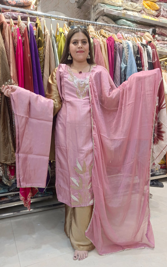PREMIUM HANDWORK NECK DESIGN BEAUTIFUL SUIT
