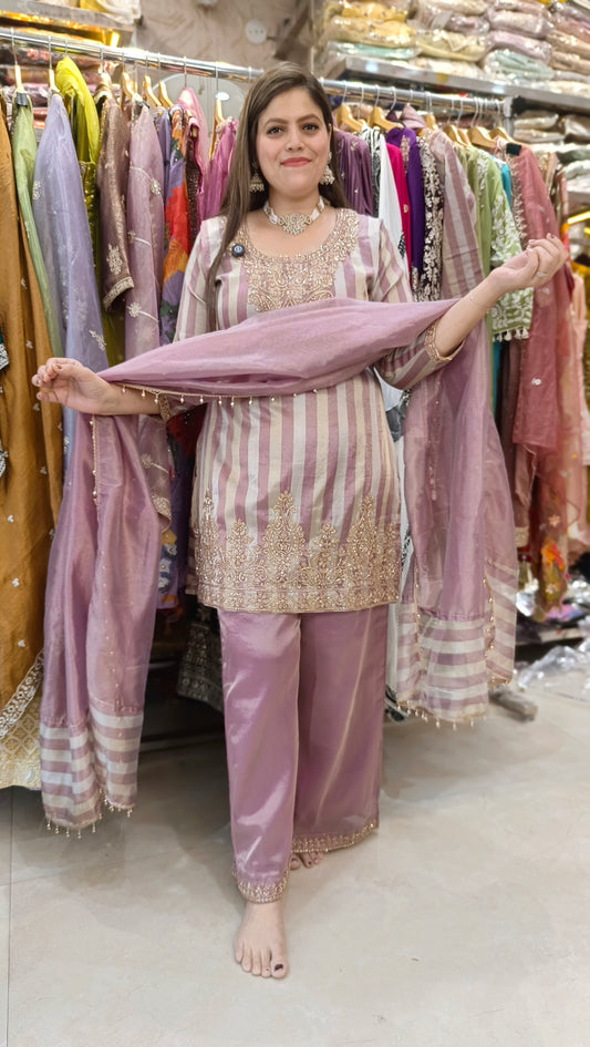PREMIUM SHA SHA HANDWORK DESIGN SHORT KURTI WITH JAFFA