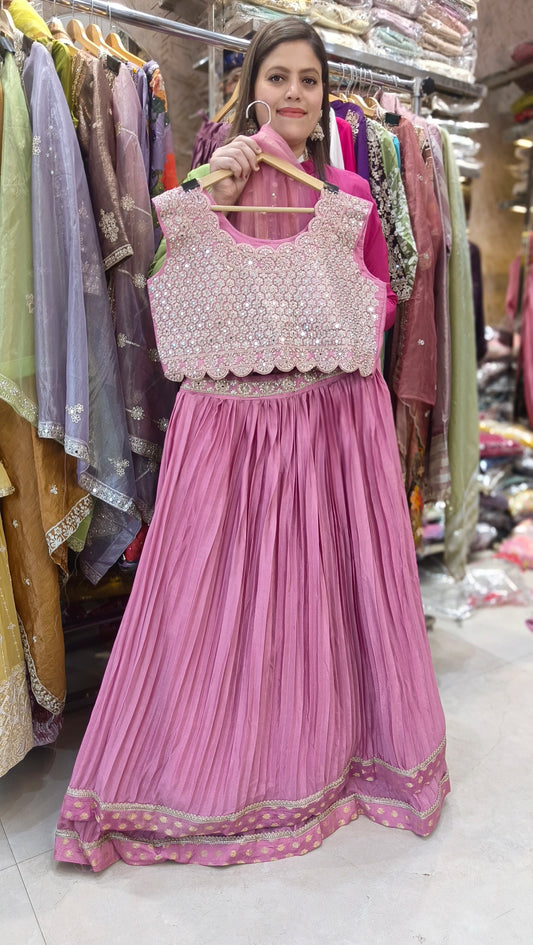 PURE CHINON HEAVY PLATING LEHNGA