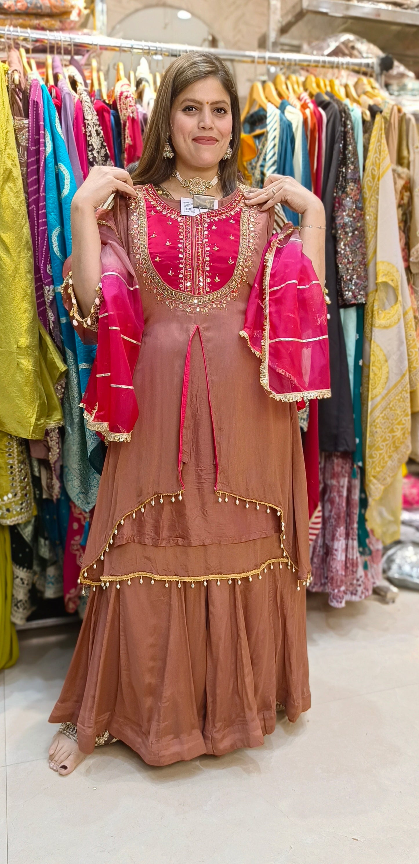 Dual Shade With Organza Dupatta Party Wear Suit