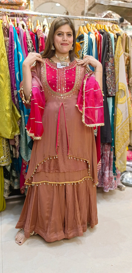 Dual Shade With Organza Dupatta Party Wear Suit