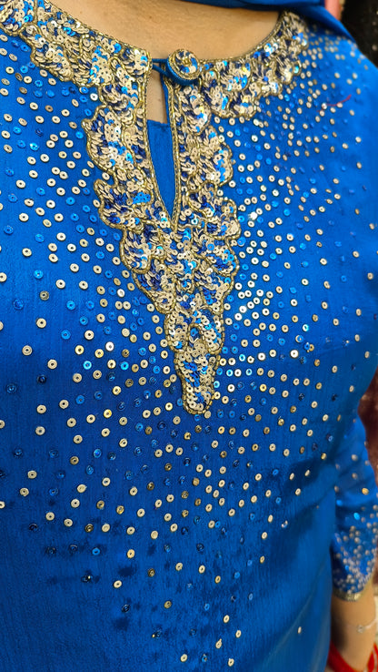 BLUE SEQUENCE DESIGN PARTY WEAR SUIT