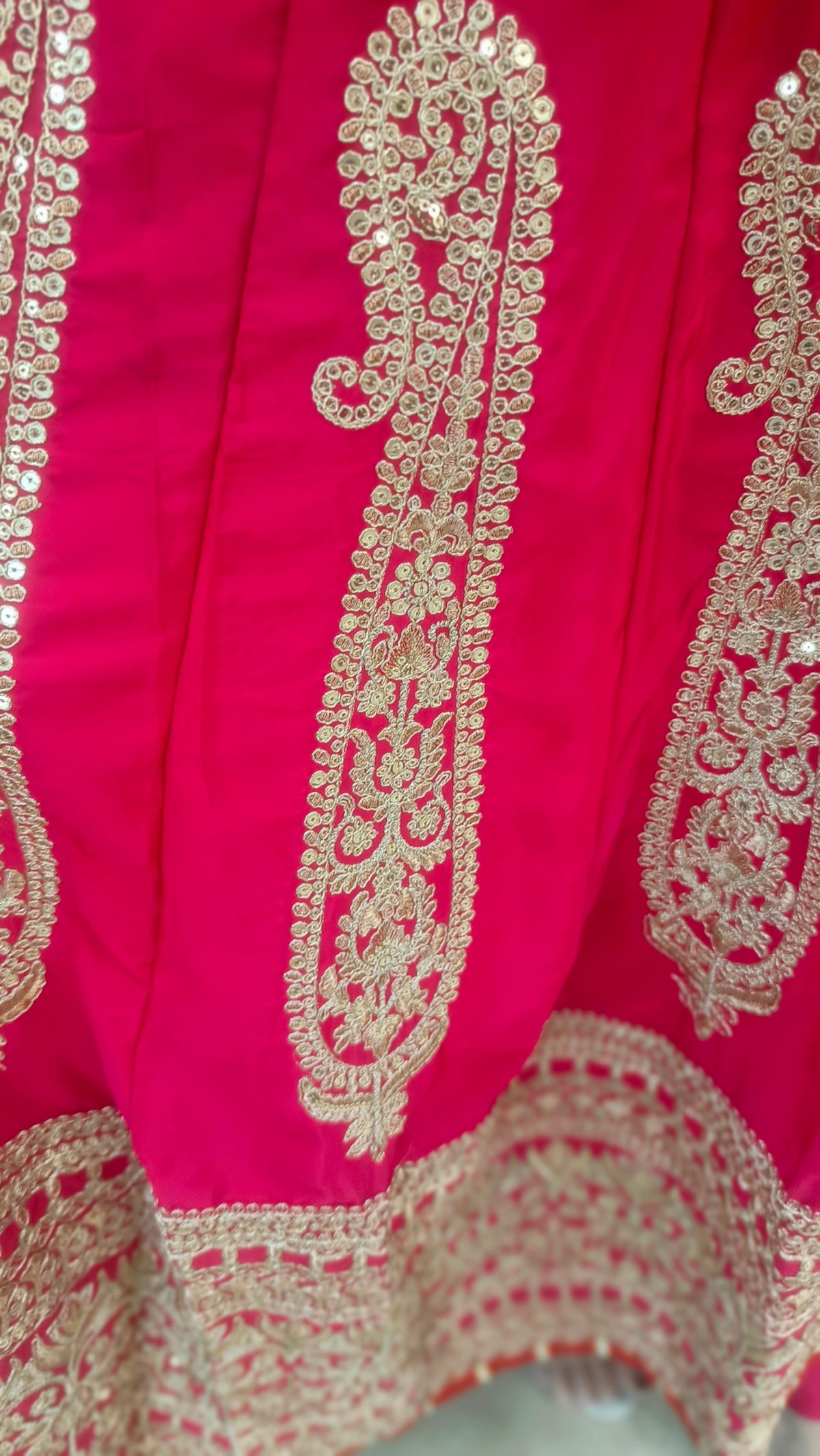 HOT PINK SABYASANCHI DESIGN LONG LENGTH ANARKALI
