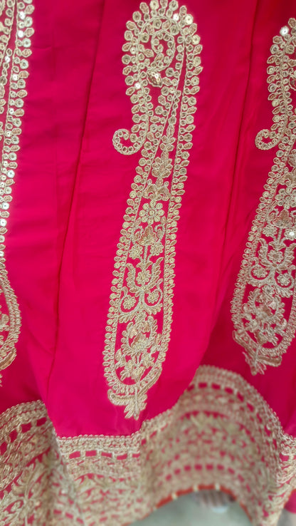 HOT PINK SABYASANCHI DESIGN LONG LENGTH ANARKALI