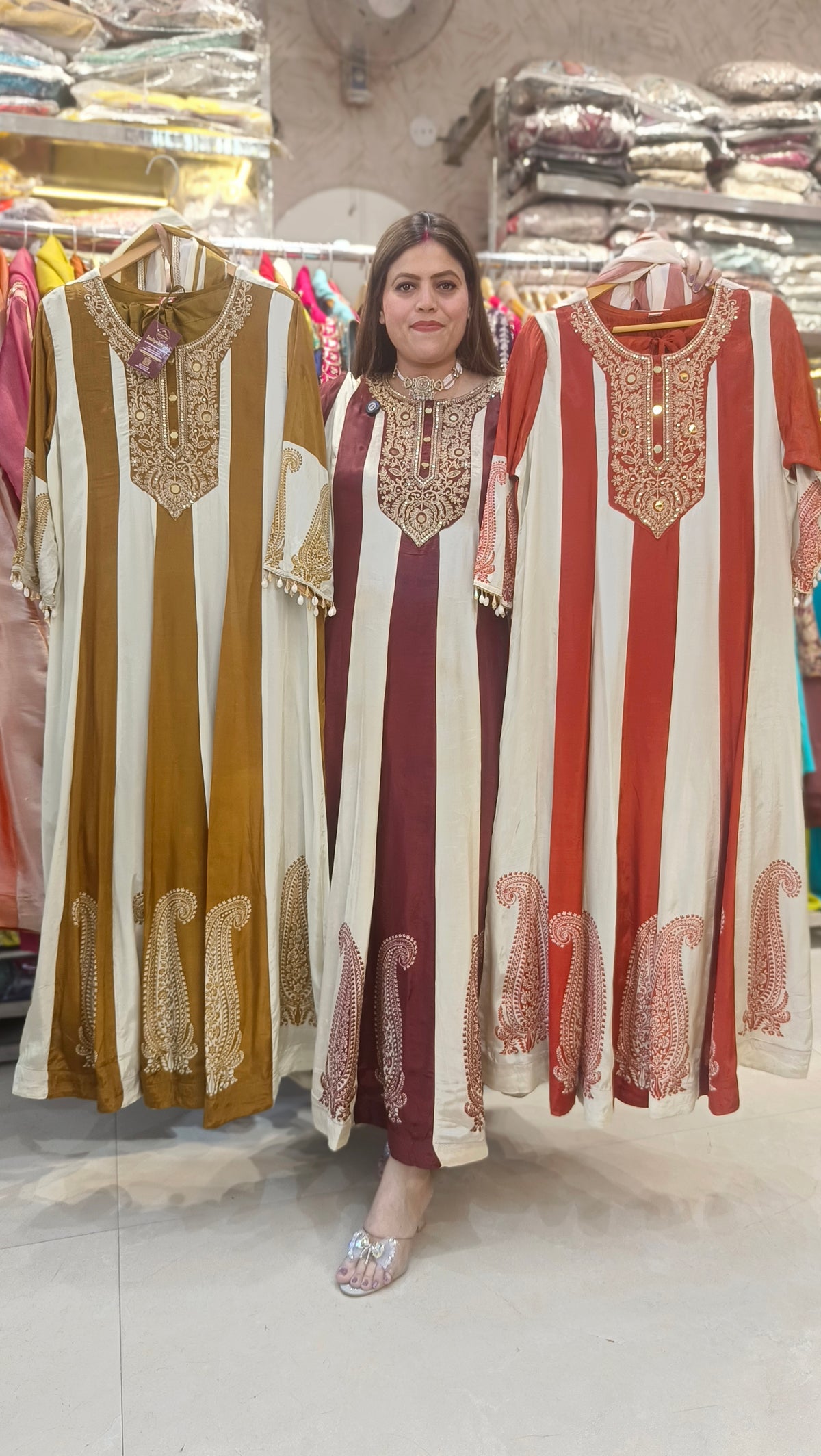 PURE CREPE ZEBRA DESIGN ANARKALI