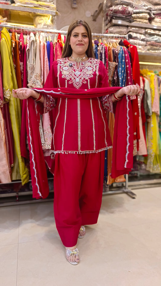 PREMIUM MULTI DESIGN PERAL WORK FARSHI SALWAR SUIT