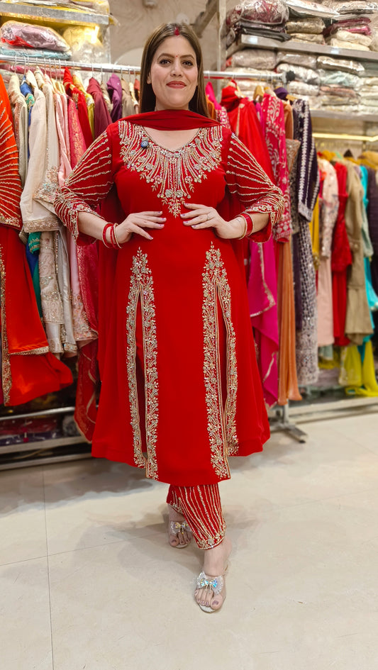 PREMIUM DOUBLE CUT HANDWORK ANRKALI