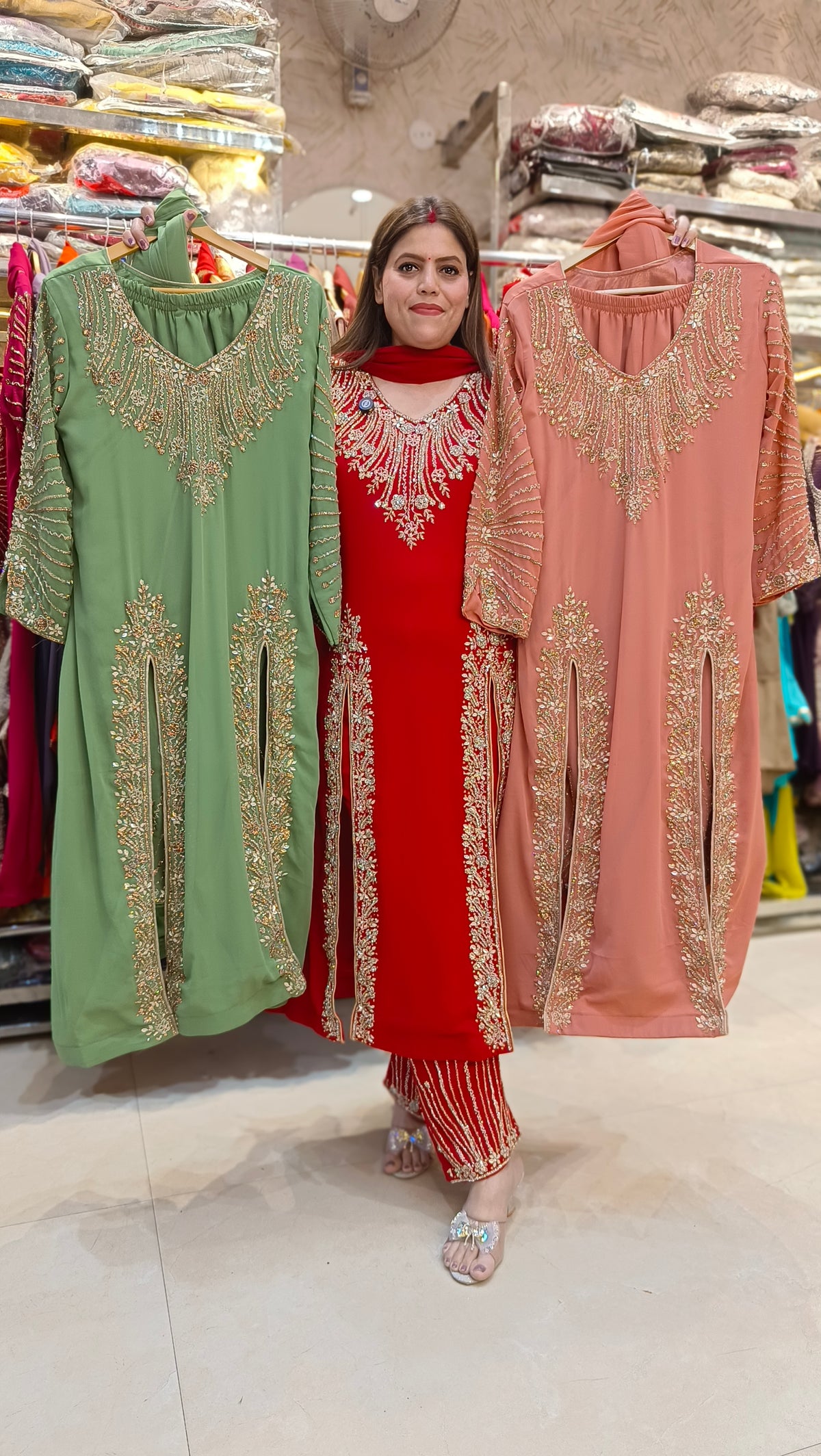 PREMIUM DOUBLE CUT HANDWORK ANRKALI