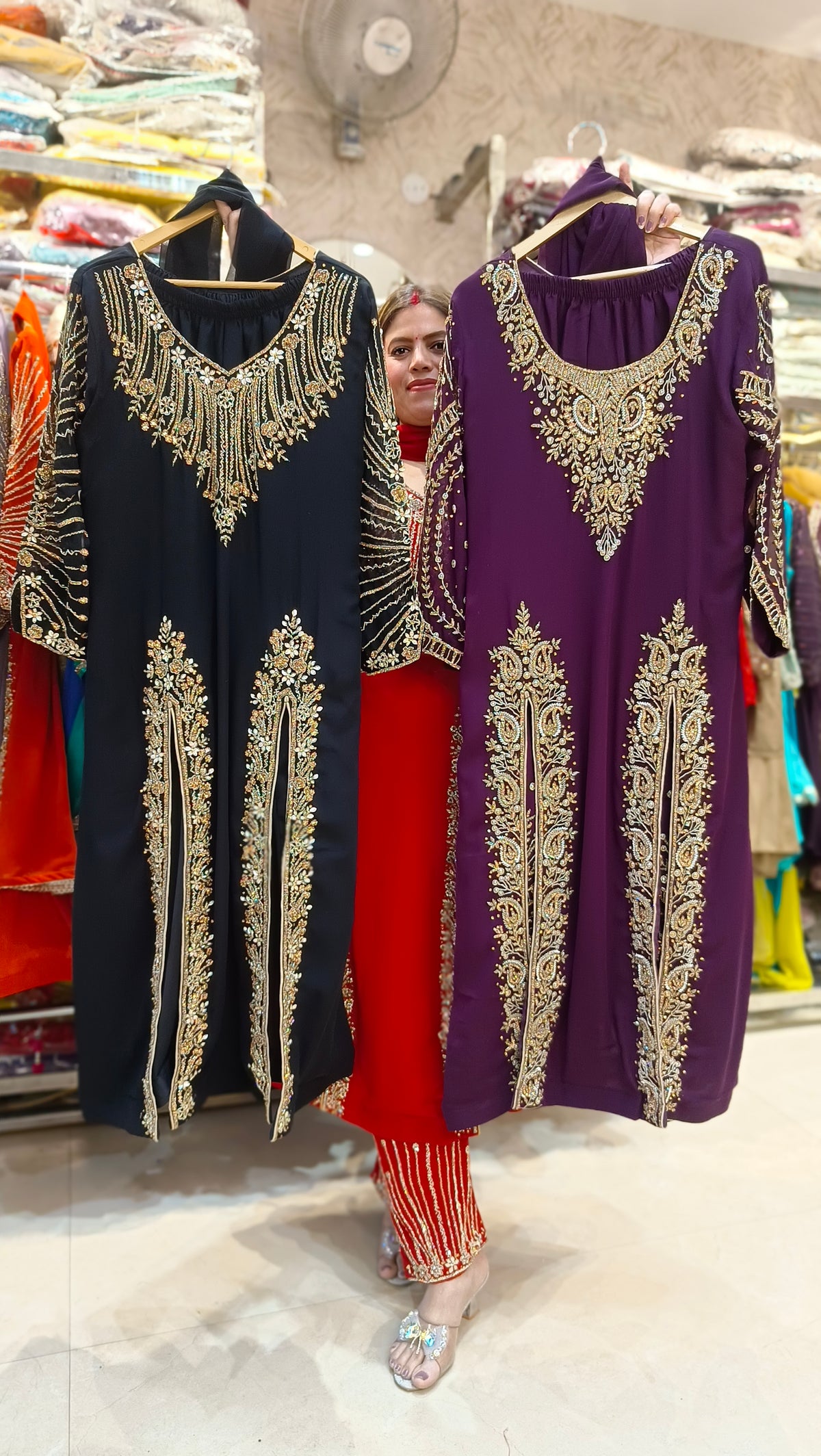 PREMIUM DOUBLE CUT HANDWORK ANRKALI