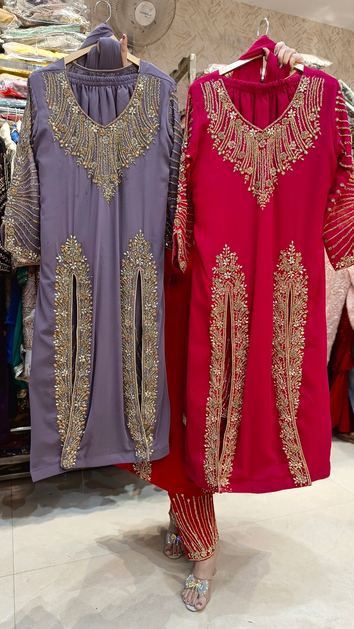 PREMIUM DOUBLE CUT HANDWORK ANRKALI