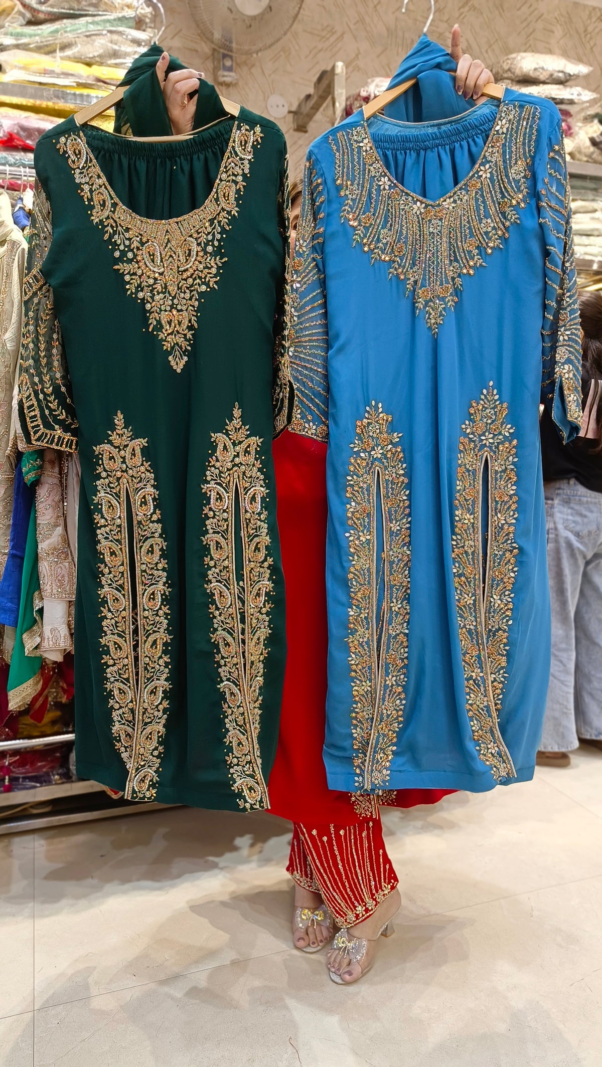 PREMIUM DOUBLE CUT HANDWORK ANRKALI
