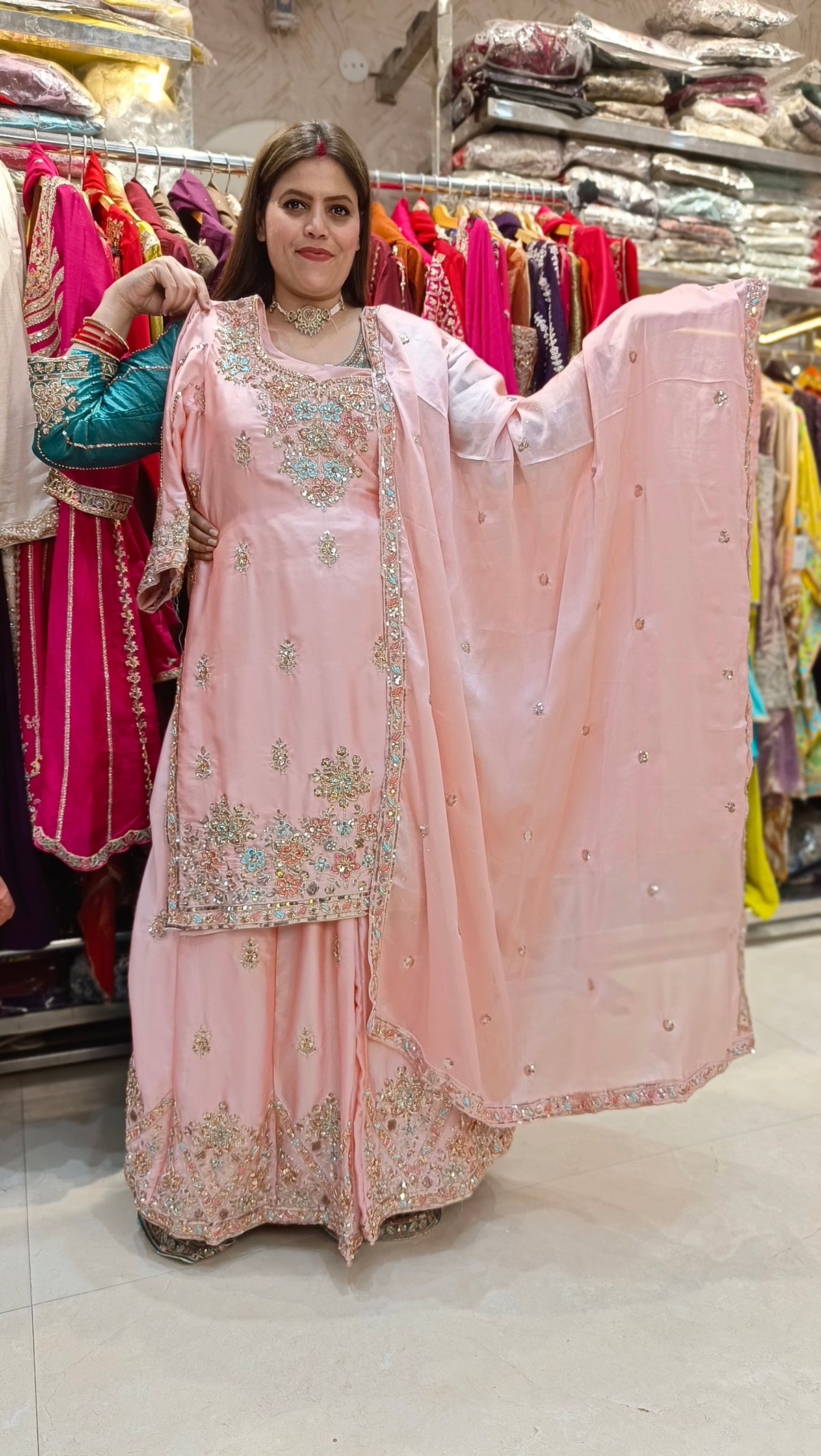 PREMIUM RUSHIAN SILK PESTAL SHADE JAFFA SUIT