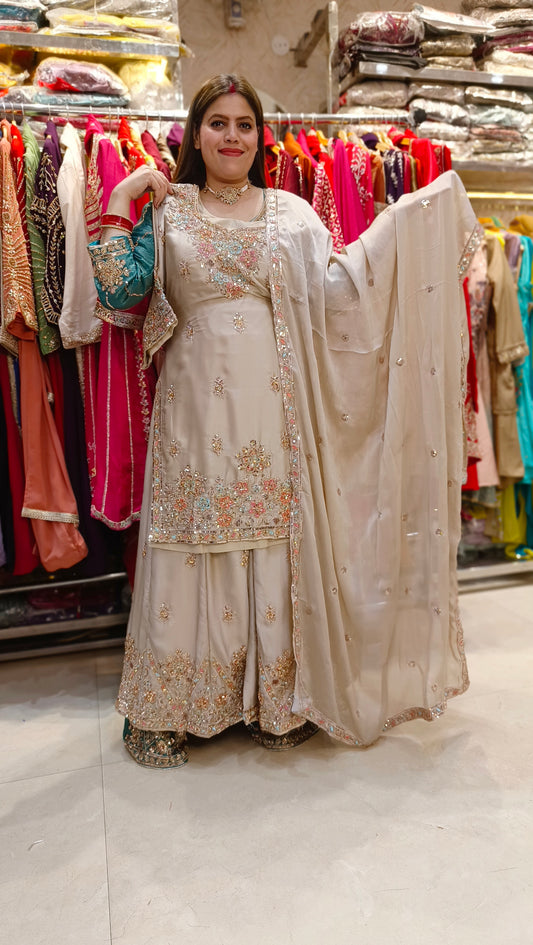 PREMIUM RUSHIAN SILK PESTAL SHADE JAFFA SUIT