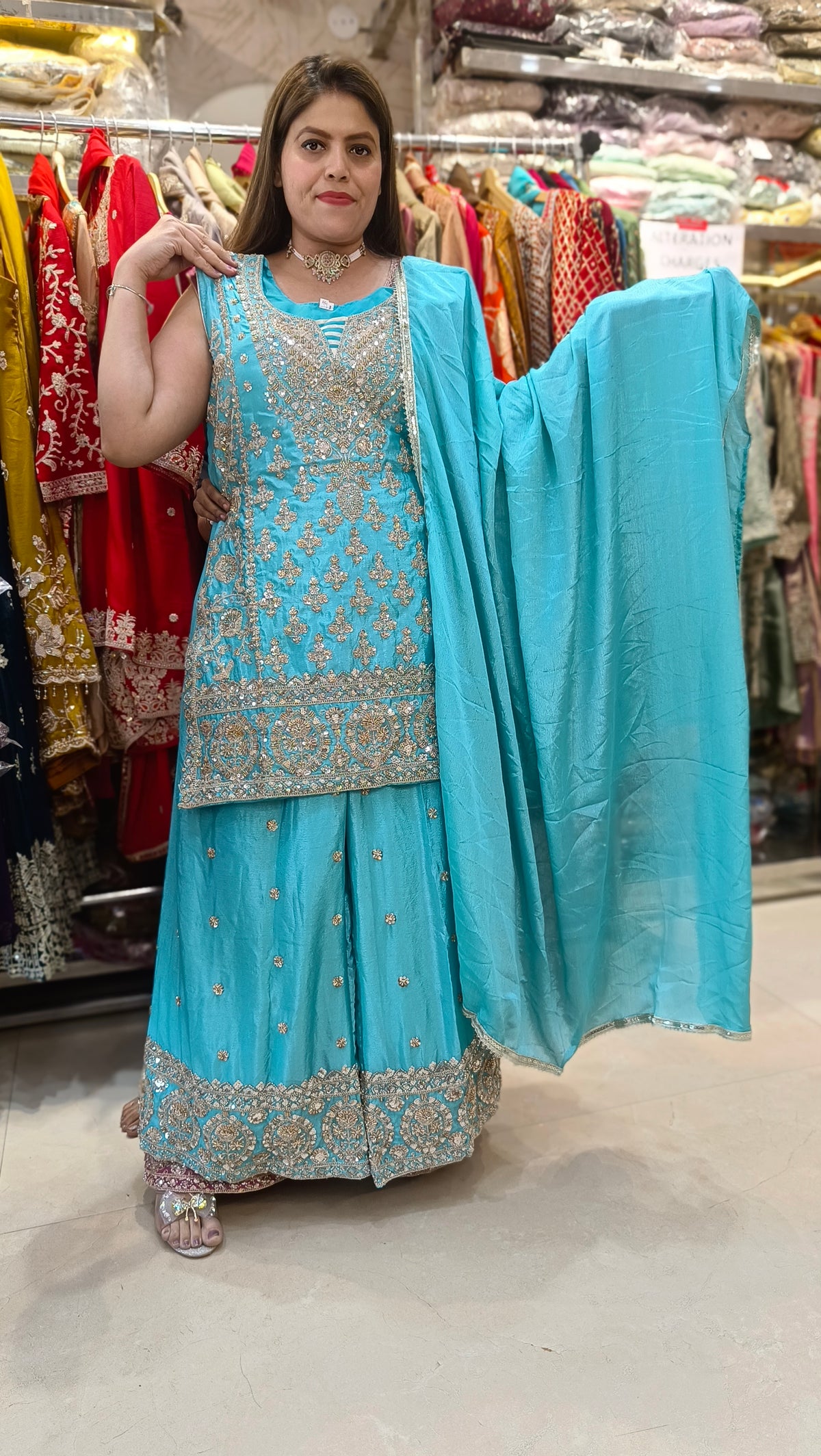 PAKISTANI CROP TOP WITH JAFFA SUIT