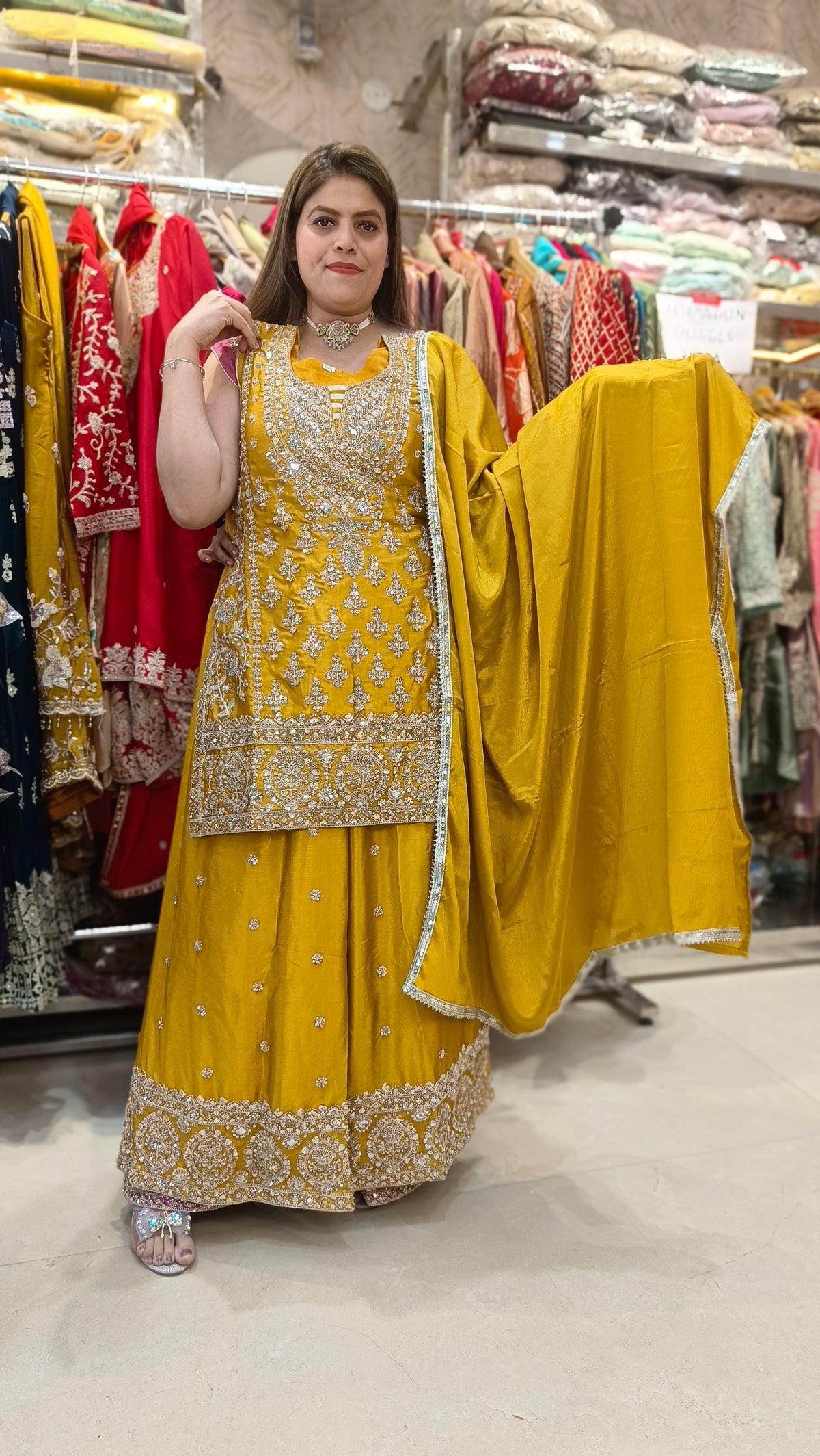 PAKISTANI CROP TOP WITH JAFFA SUIT
