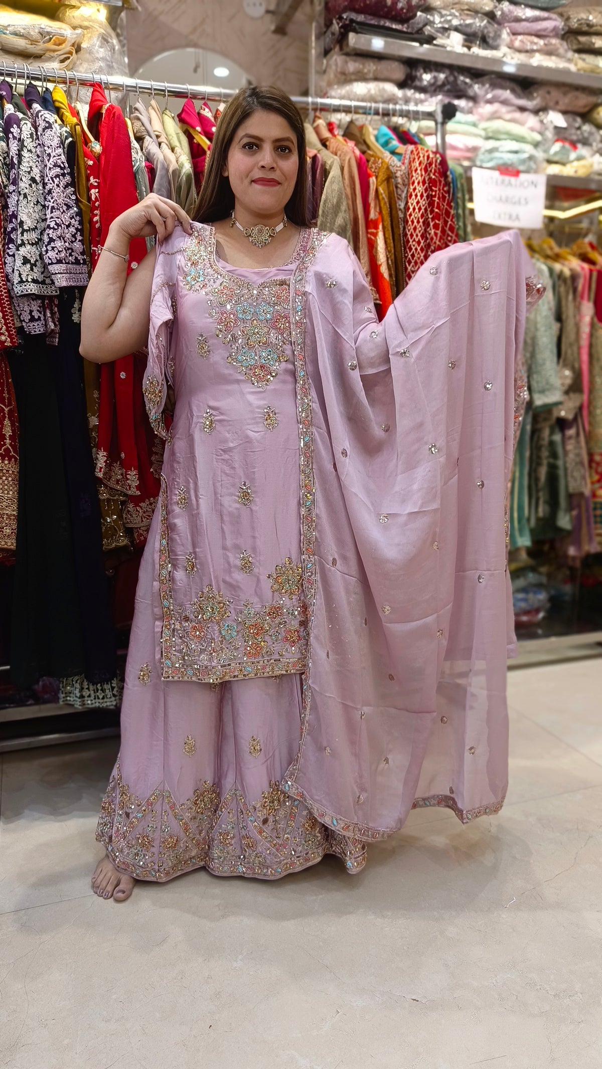PREMIUM RUSHIAN SILK PESTAL SHADE JAFFA SUIT