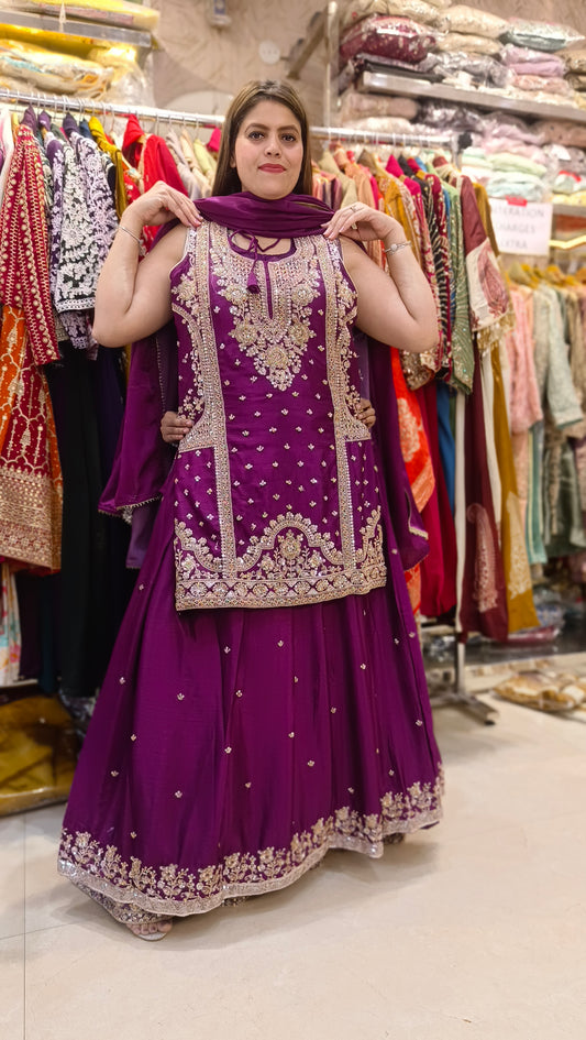 PARTY WEAR HANDWORK FULL FLAIR LEHENGA