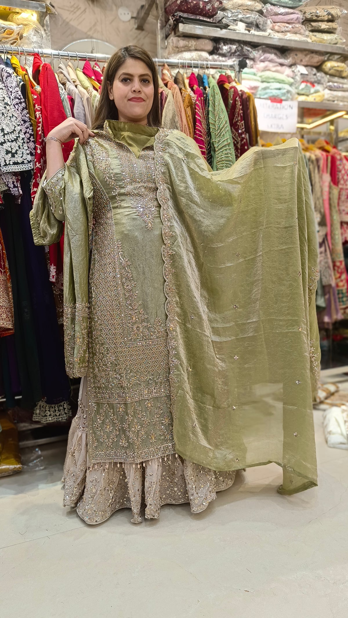 PREMIUM FULL HEAVY WORK ORIGNAL PEARL WORK DESIGNER SUIT