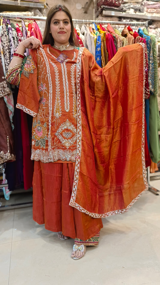 PREMIUM SILVER PEARL AND TILLA WORK JAFFA SUIT
