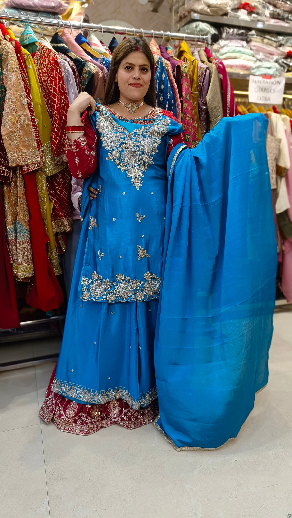 PARTY WEAR FULL PEARL WORK JAFFA SUIT