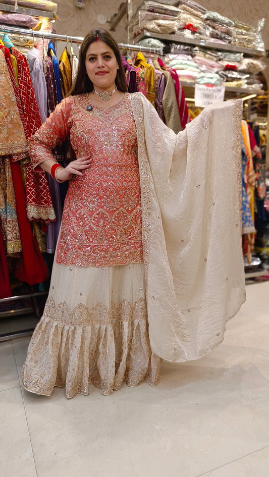 ROYAL HANDWORK WITH IVORY FARSHI LEHENHA