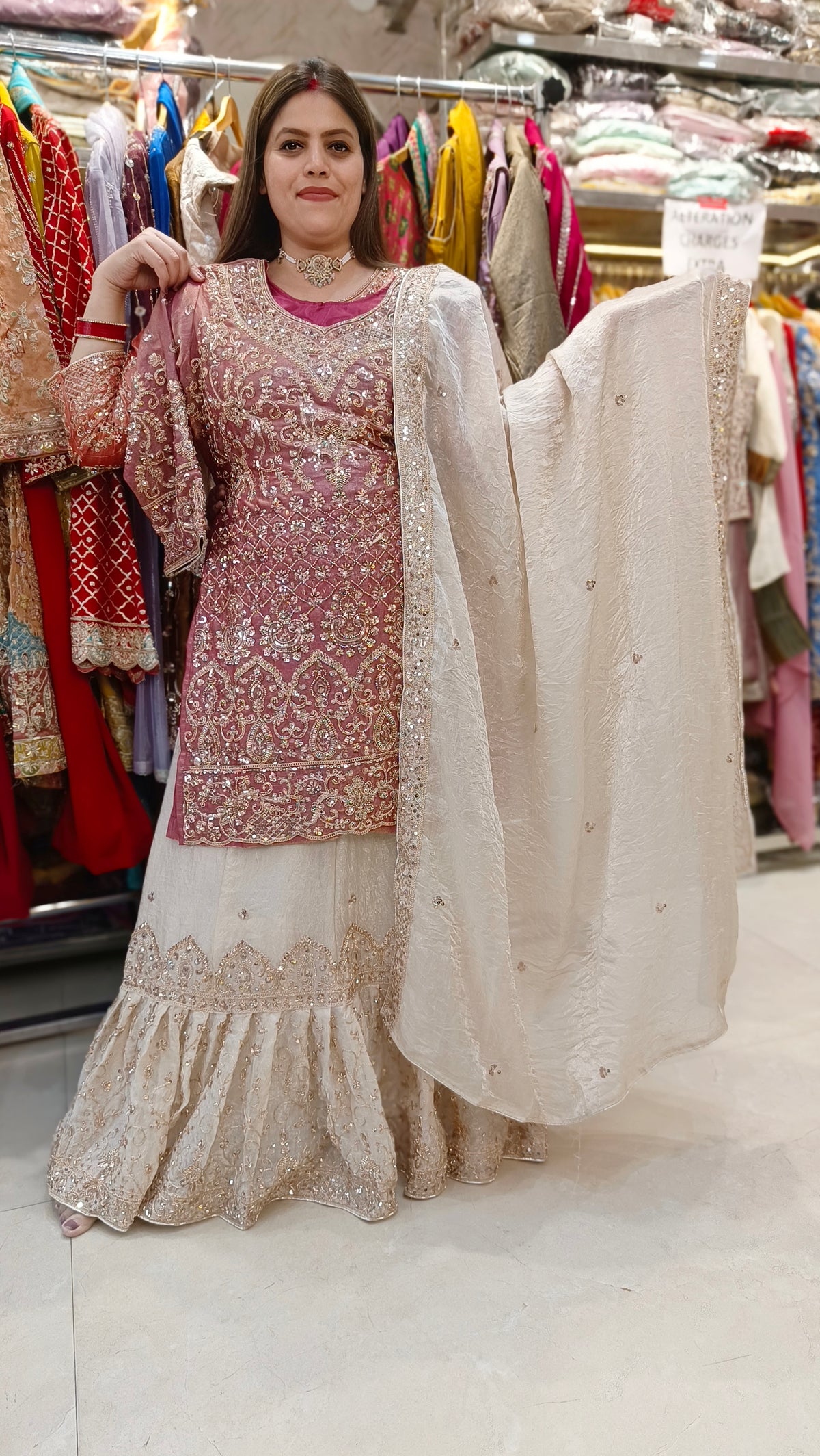 ROYAL HANDWORK WITH IVORY FARSHI LEHENHA