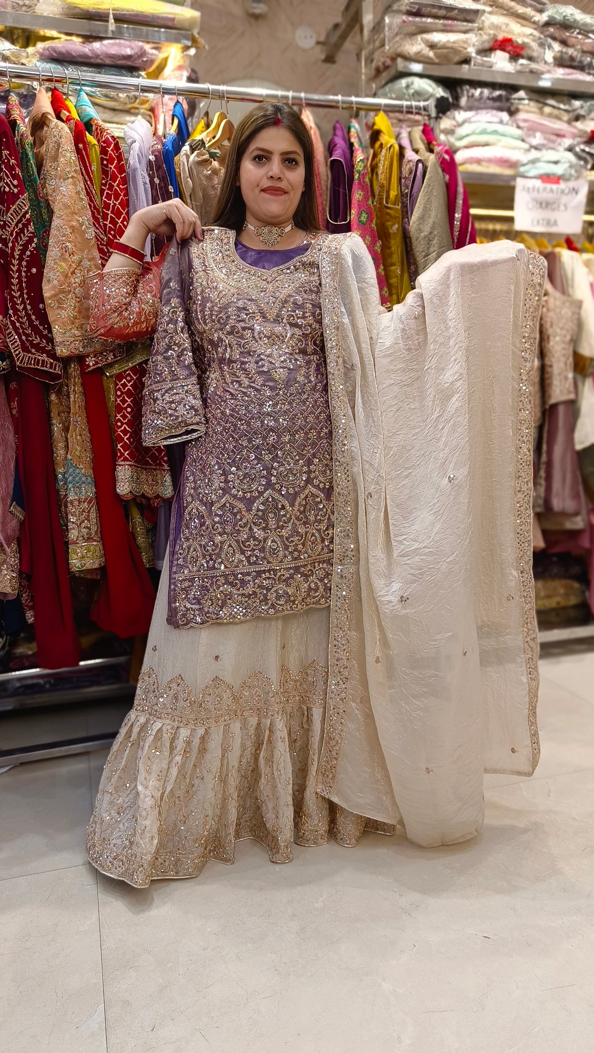 ROYAL HANDWORK WITH IVORY FARSHI LEHENHA