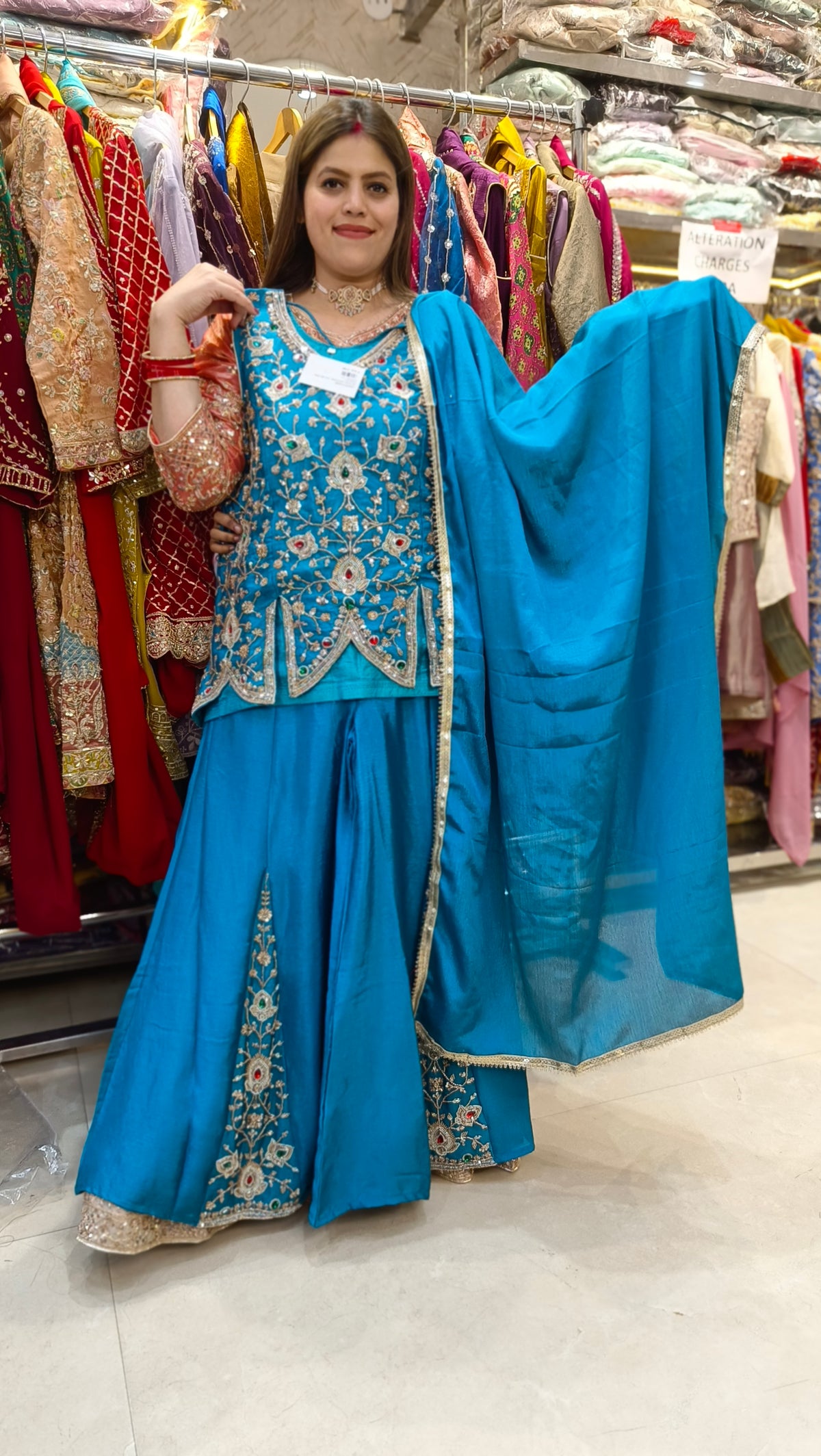 RUBICONE HANDWORK DESIGN WITH KASHMIRI PLAZZO