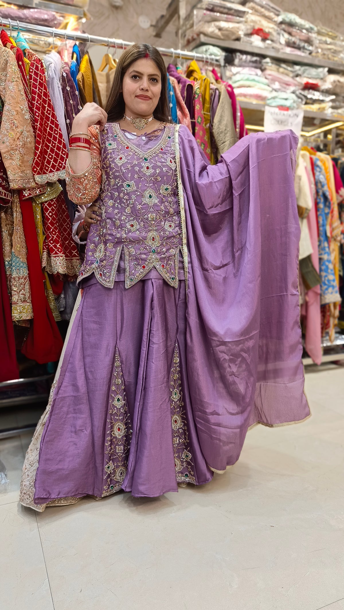 RUBICONE HANDWORK DESIGN WITH KASHMIRI PLAZZO