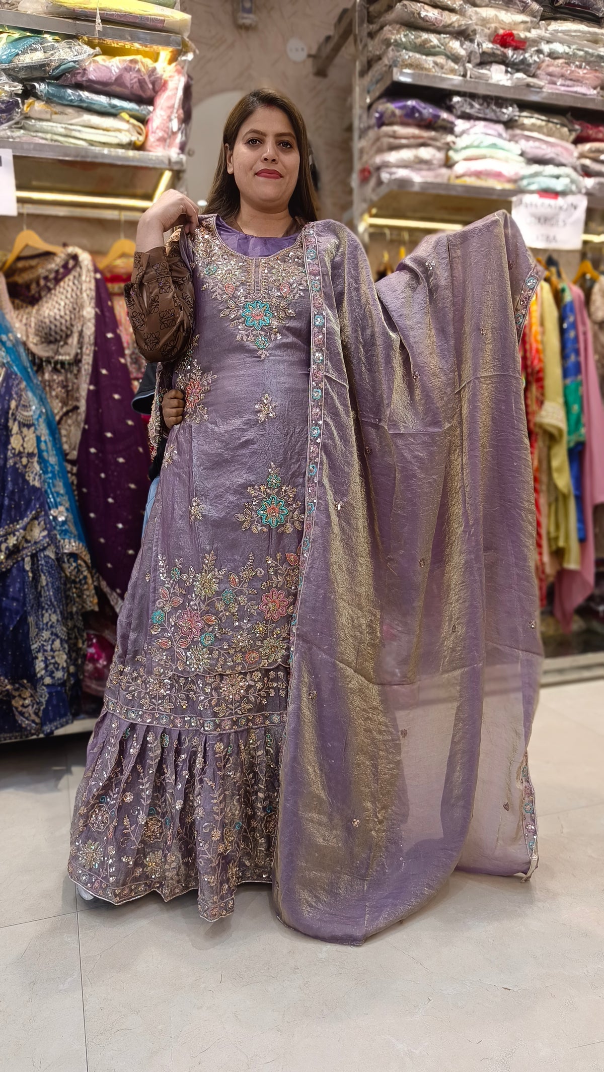 Farshi Lehenga With Handwork Available in 4 Color