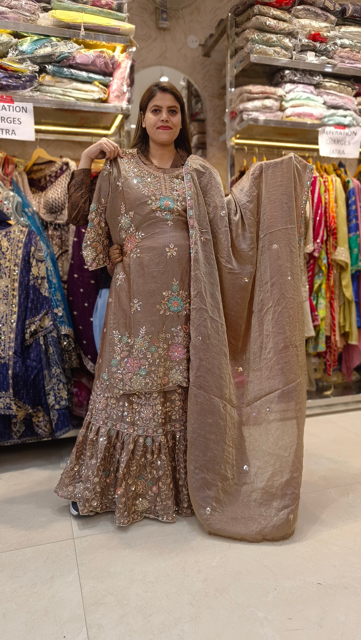 Farshi Lehenga With Handwork Available in 4 Color