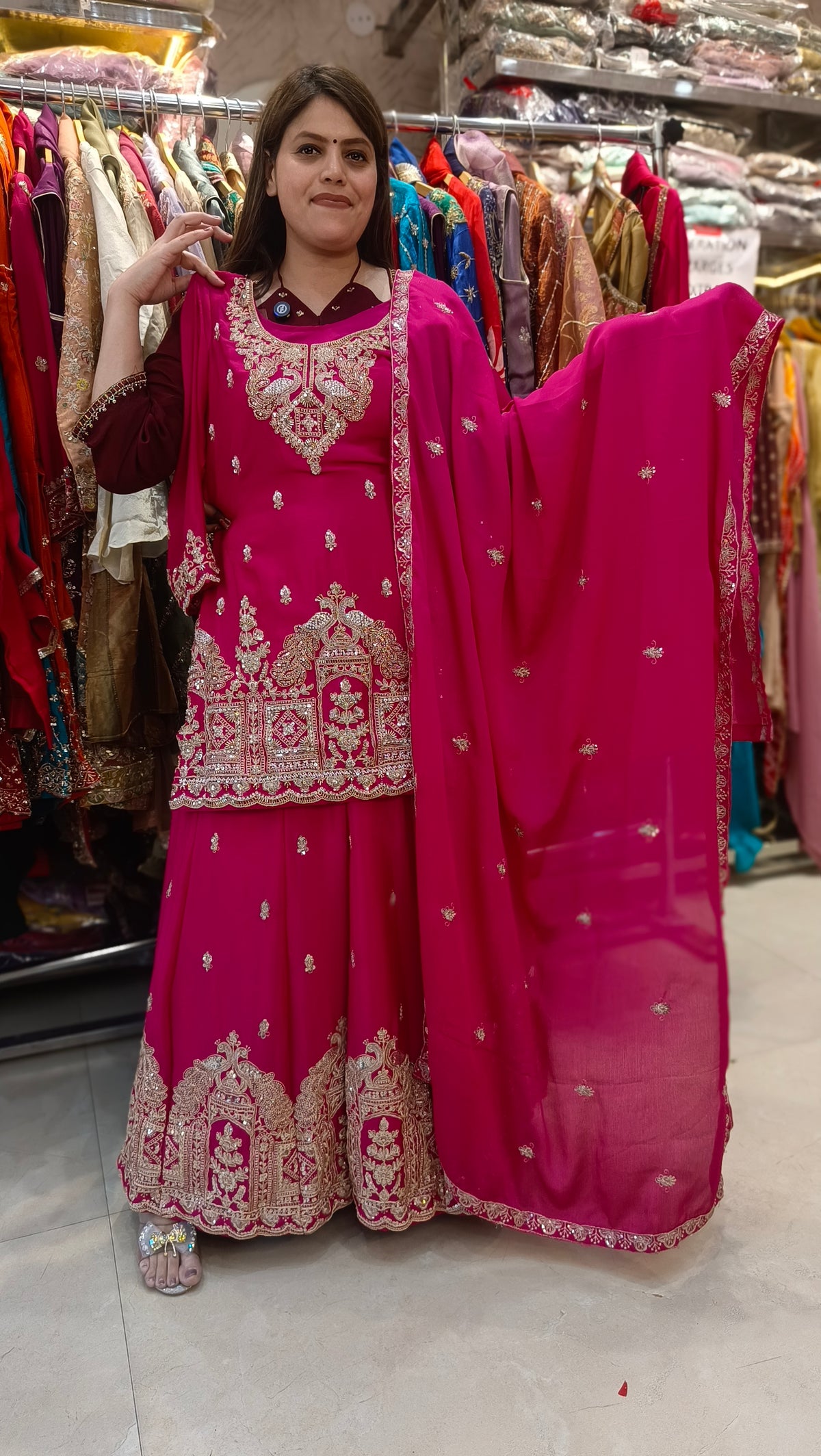 TAJ MEHAL HANDWORK DESIGN JAFFA SUIT