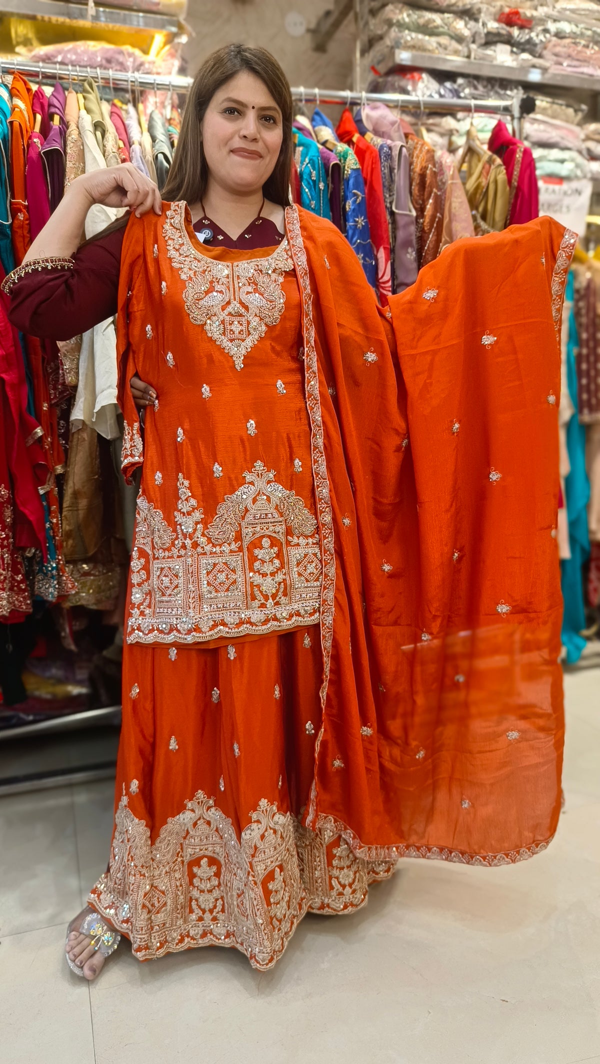 TAJ MEHAL HANDWORK DESIGN JAFFA SUIT