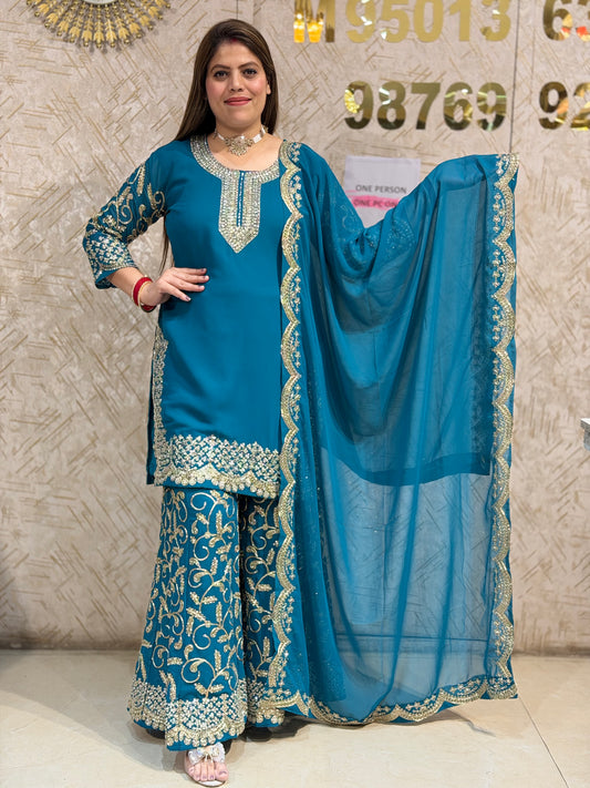 WEDDING WEAR FULL WORK SHRARA SUIT