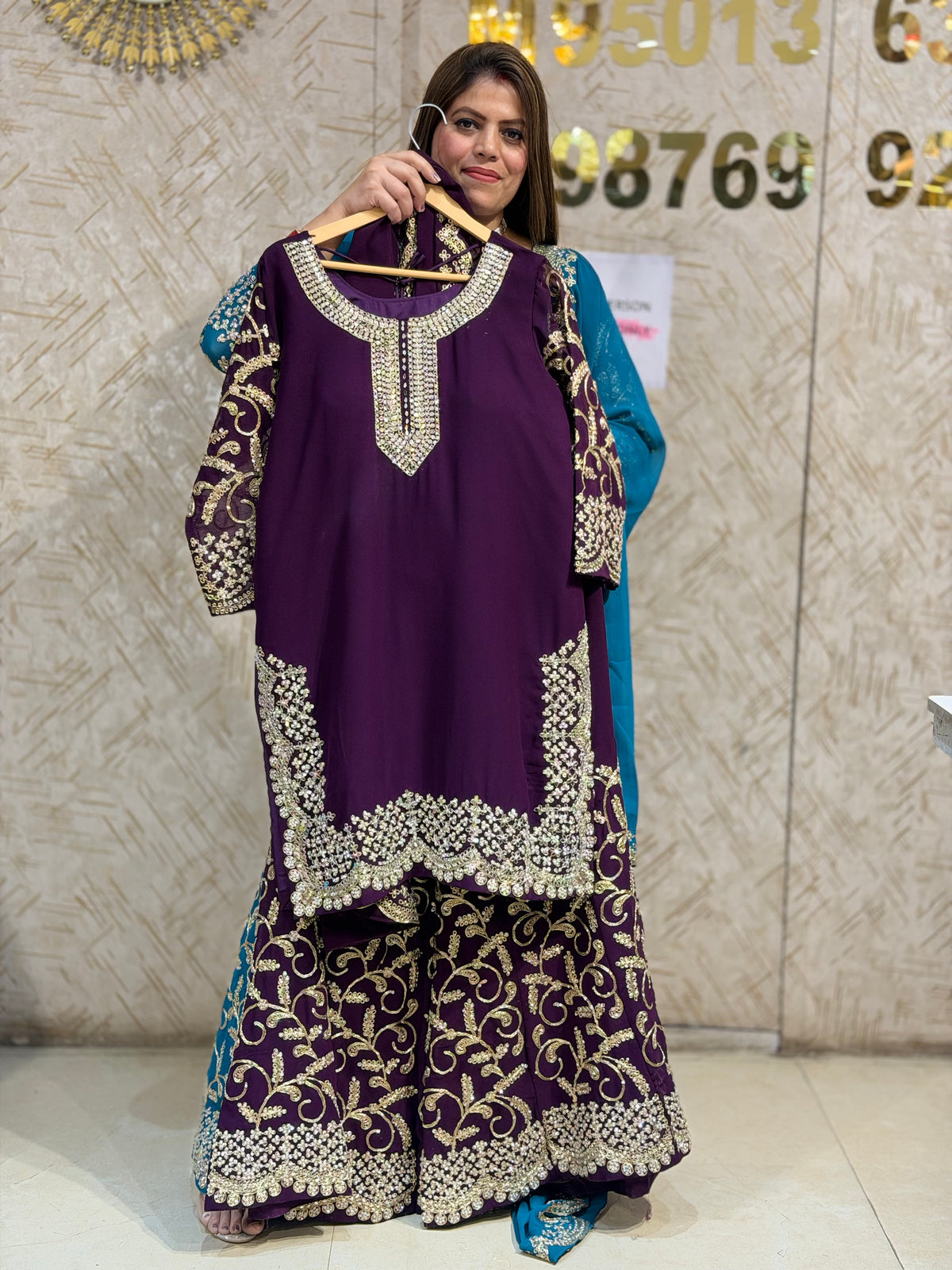 WEDDING WEAR FULL WORK SHRARA SUIT