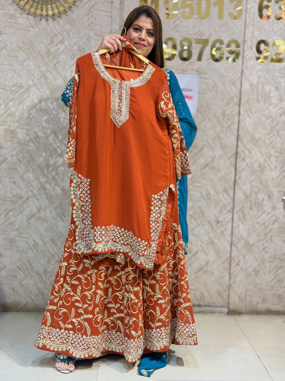 WEDDING WEAR FULL WORK SHRARA SUIT
