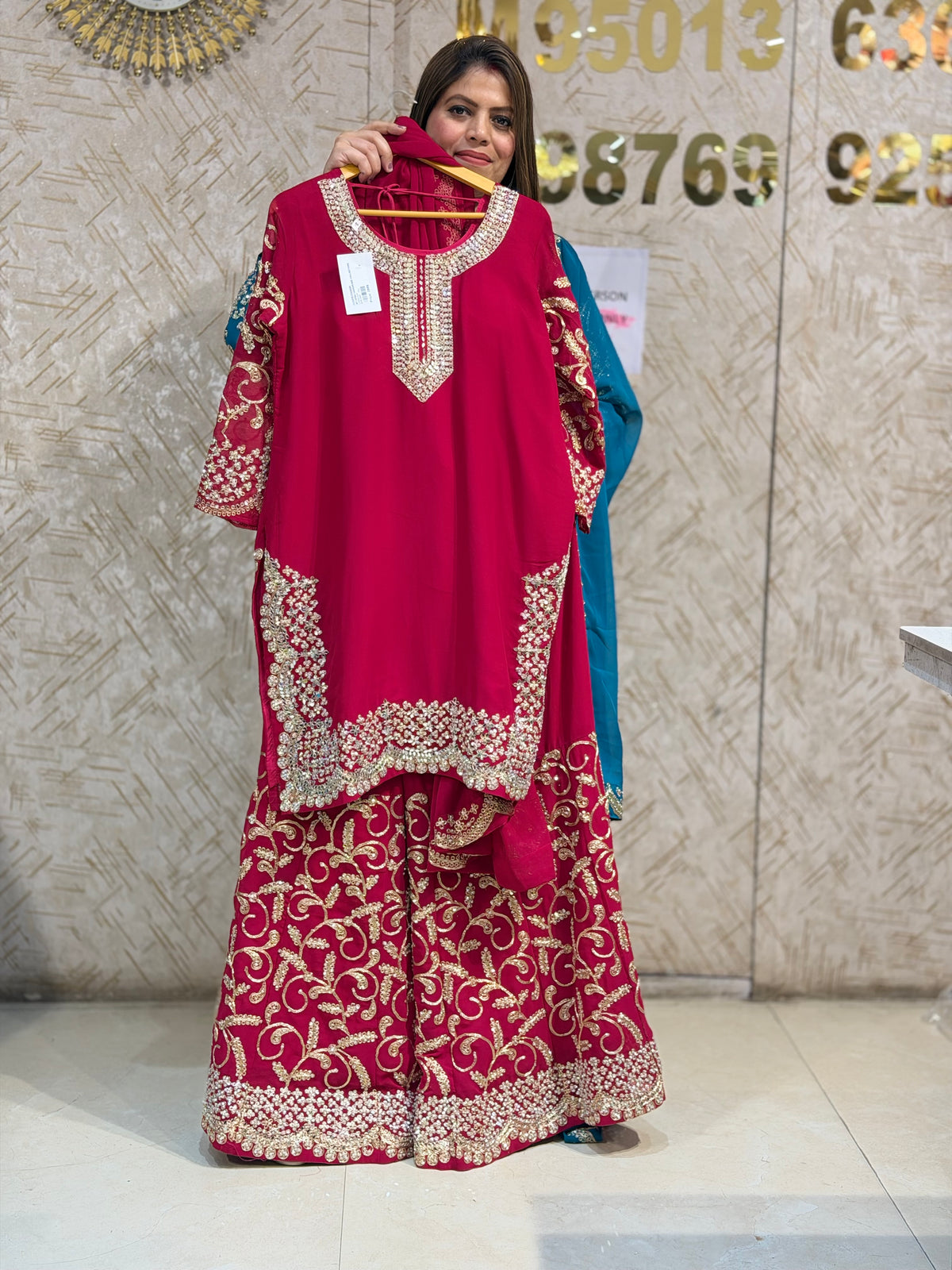 WEDDING WEAR FULL WORK SHRARA SUIT