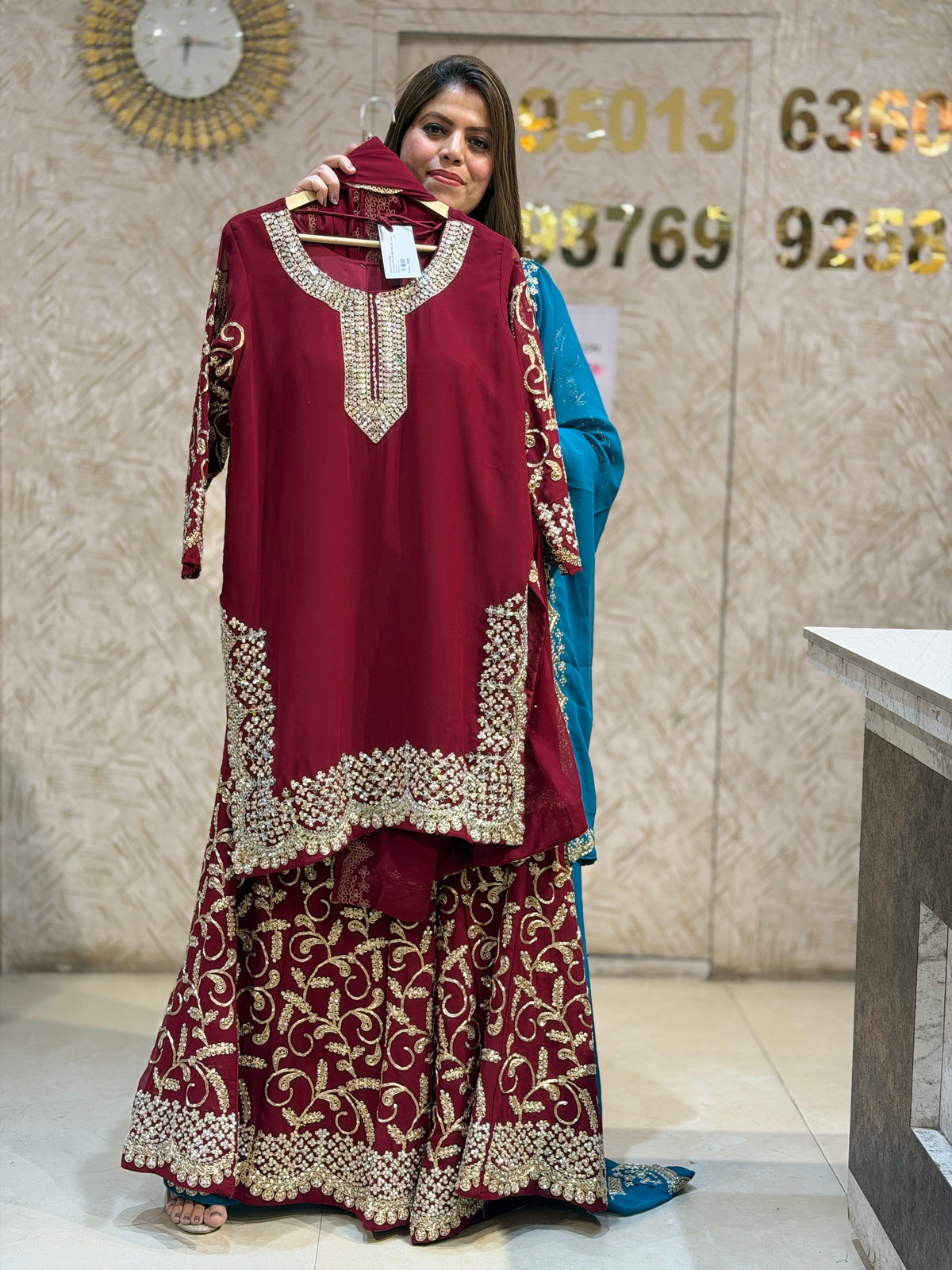 WEDDING WEAR FULL WORK SHRARA SUIT