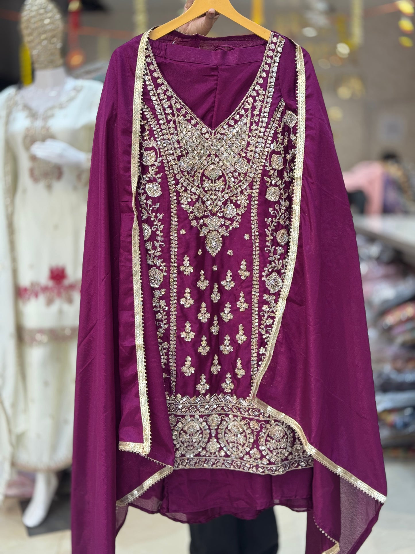 WEDDING WEAR FULL SIPPI WORK BEAUTIFUL JAFFA SUIT
