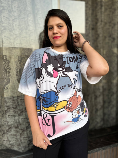 Baggie TShirt Tom & Jerry & Taffy  Print (T-005)