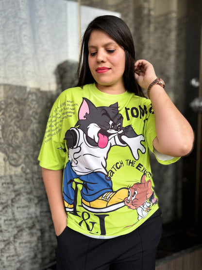 Baggie TShirt Tom & Jerry & Taffy  Print (T-005)
