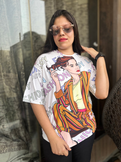 Baggie TShirt Fashion Lady Print (T-007)