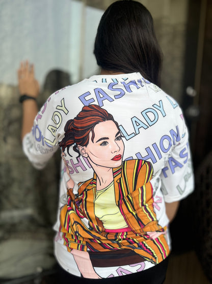 Baggie TShirt Fashion Lady Print (T-007)