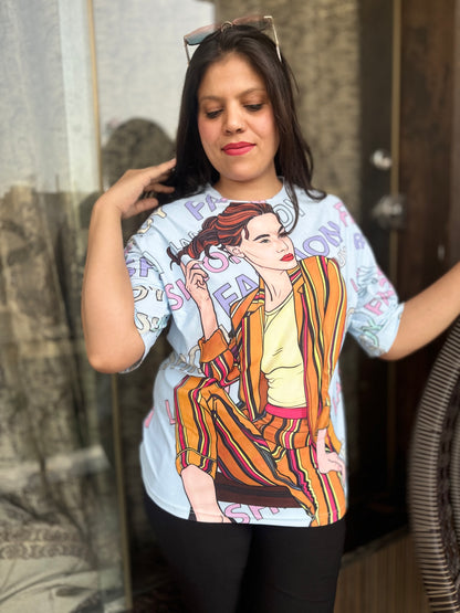 Baggie TShirt Fashion Lady Print (T-007)