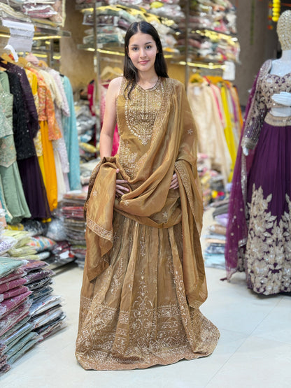 GOLDEN PREMIUM DESIGNER LEHENGA