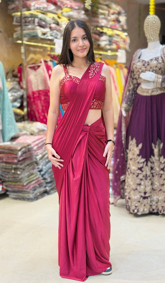 LYCRA Designer Ready to Wear Saree