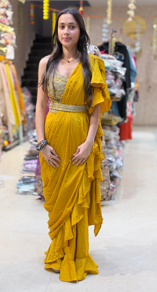 HALDI SPECIAL YELLOW BEAUTIFUL DESIGNER SAREE