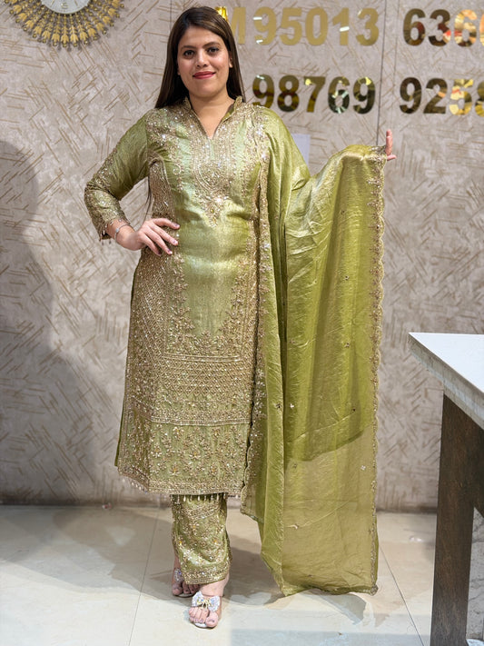 PREMIUM FULL HEAVY WORK ORIGNAL PEARL WORK DESIGNER SUIT